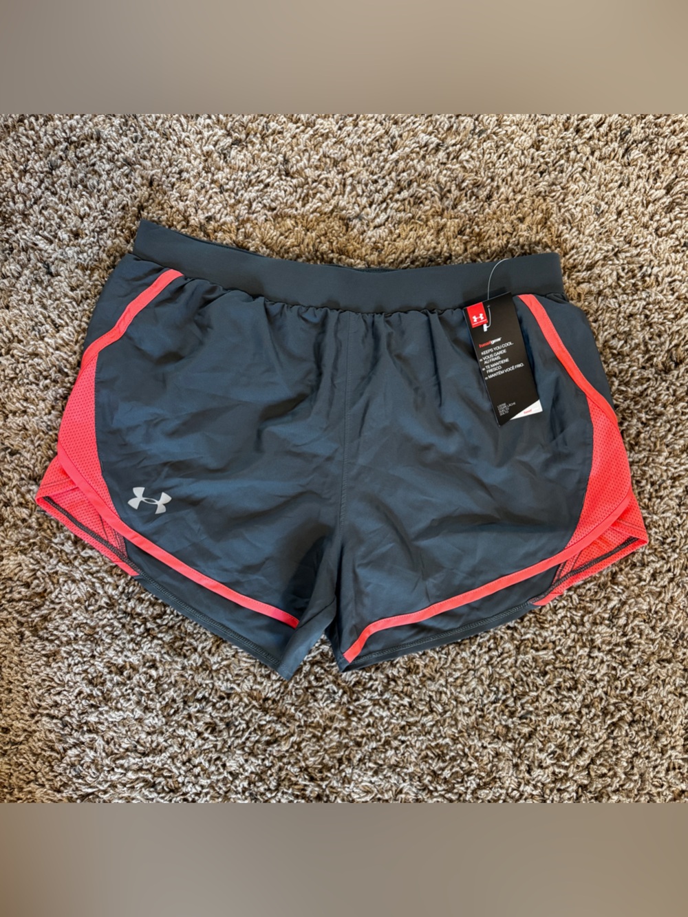 NWT Under Armour Grey & Coral Athletic Shorts